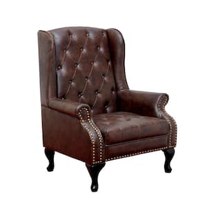 Vaugh Traditional Style Rustic Brown Accent Chair