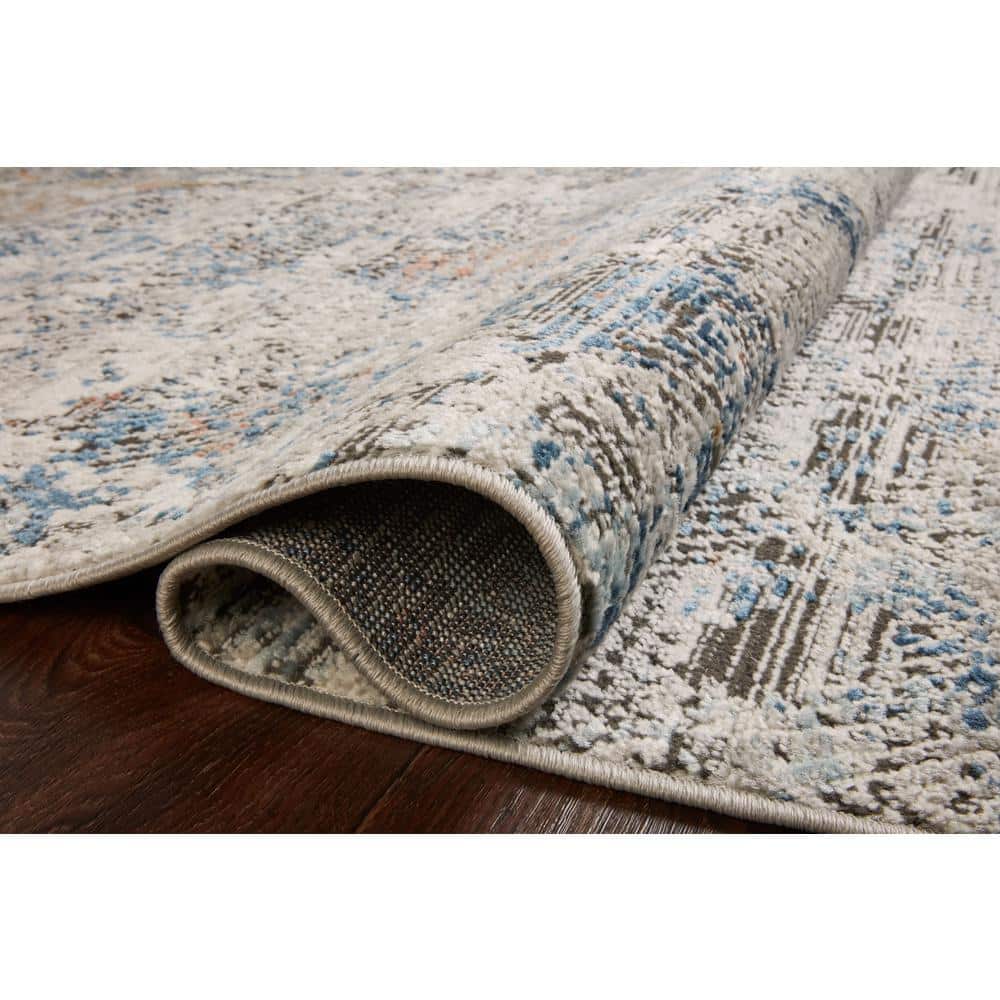 Gray and Multicolor Stain-Resistant Wool Accent Rug