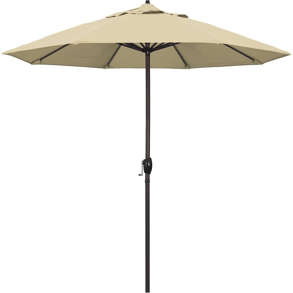 9 ft. Aluminum Pole Market Tilt Patio Umbrella in Champagne