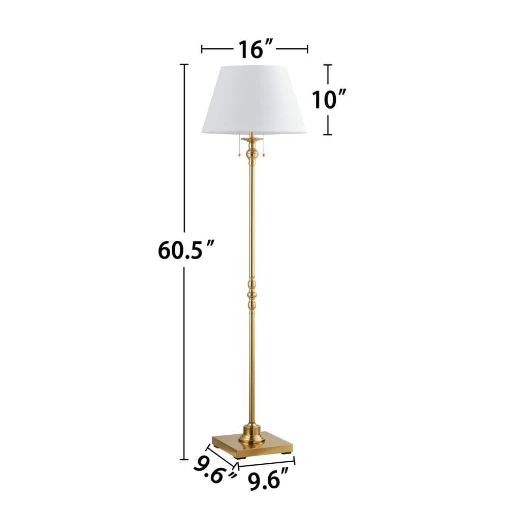 Gold Finish Empire Shade Floor Lamp with Pull String