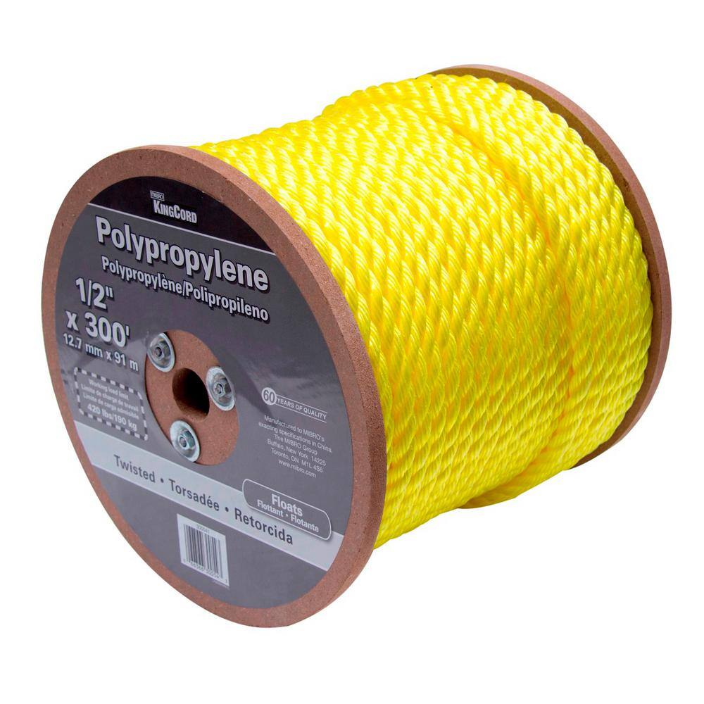 STIX ON Yellow Floating Polypropylene Rope – Twisted Boat Rope
