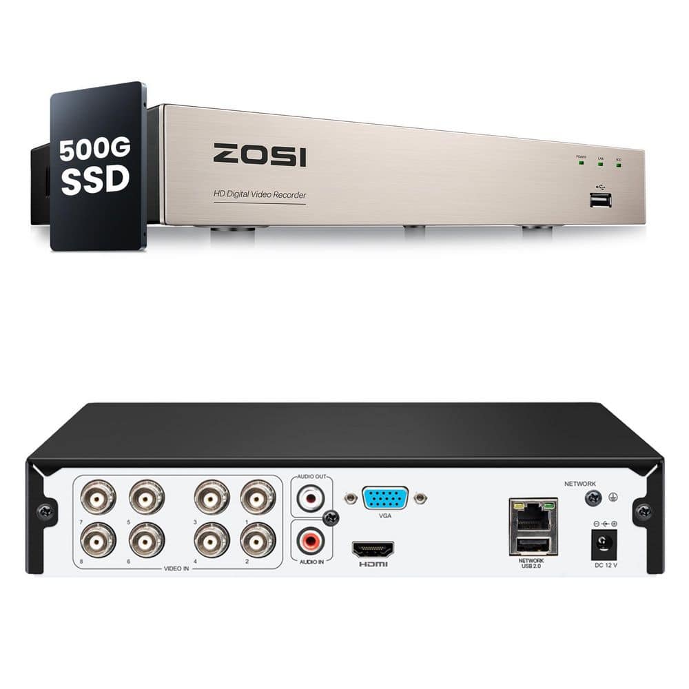 ZOSI 3K Lite 8 Channel 4 in 1 HD TVI CCTV DVR for 960H, 720P 1080P