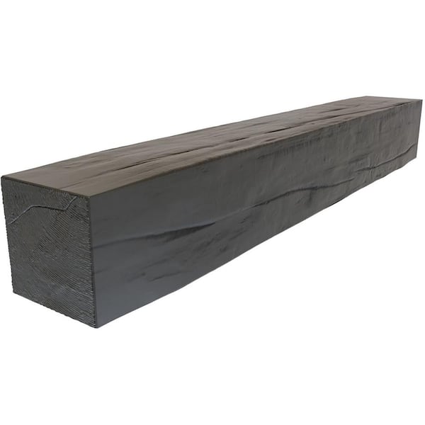 Ekena Millwork 8 in. x 8 in. x 4 ft. RiverWood beam Rustic Faux Wood beam Fireplace Mantel Burnished Cedar