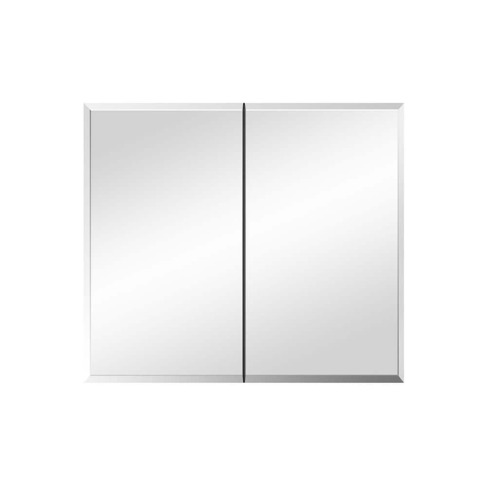 30 in. W x 26 in. H Rectangular Aluminum Medicine with Mirror WYKW135562757 The Home Depot