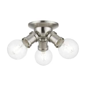 Lansdale 7 in. 3-Light Brushed Nickel Flush Mount