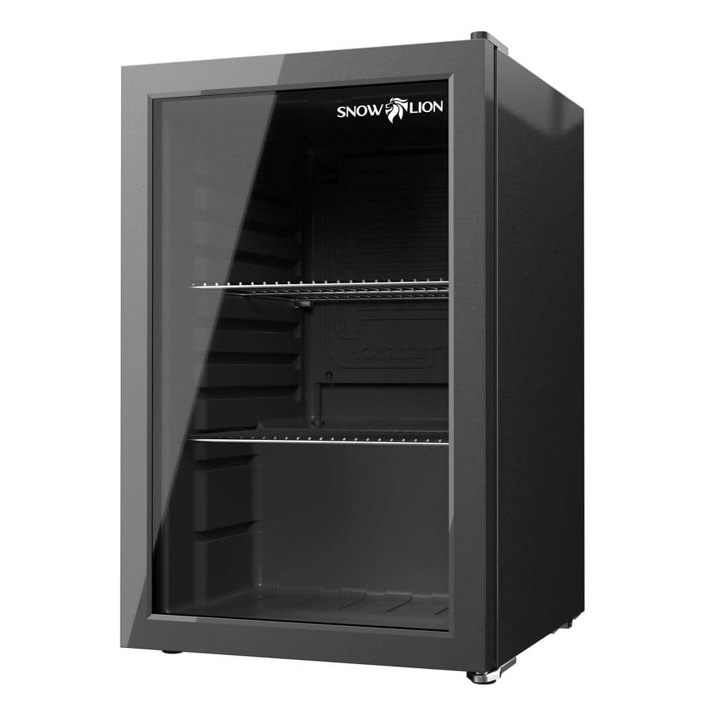 Premium 2.4 cu. ft. Freestanding Under Counter Glass Door Mini Fridge, Reversible Door and Quiet Operation, Black