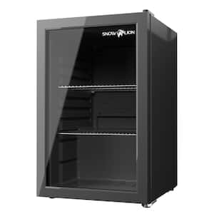 Premium 2.4 cu. ft. Freestanding Under Counter Glass Door Mini Fridge, Reversible Door and Quiet Operation, Black