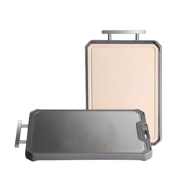 Food - Grade Titanium Cutting Board 16 in. x 11 in. Double - Sided with Handle and Stand for Healthier Kitchen