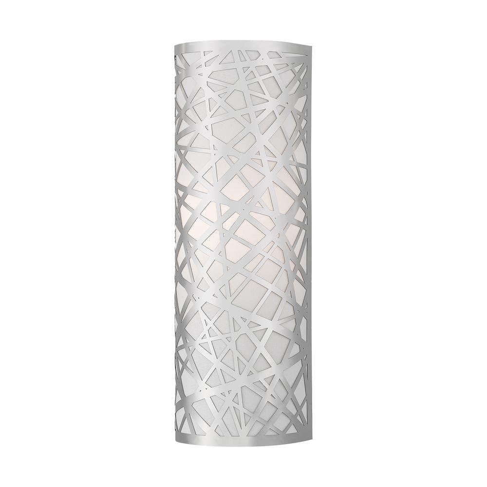 Allendale Polished Chrome 1-Light Wall Sconce with Off-White Shade