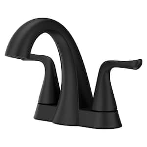 Willa 4 in. Centerset 2-Handle Bathroom Faucet in Spot Defense Matte Black