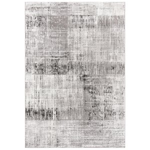 Craft Gray/Dark Gray 4 ft. x 6 ft. Plaid Abstract Area Rug