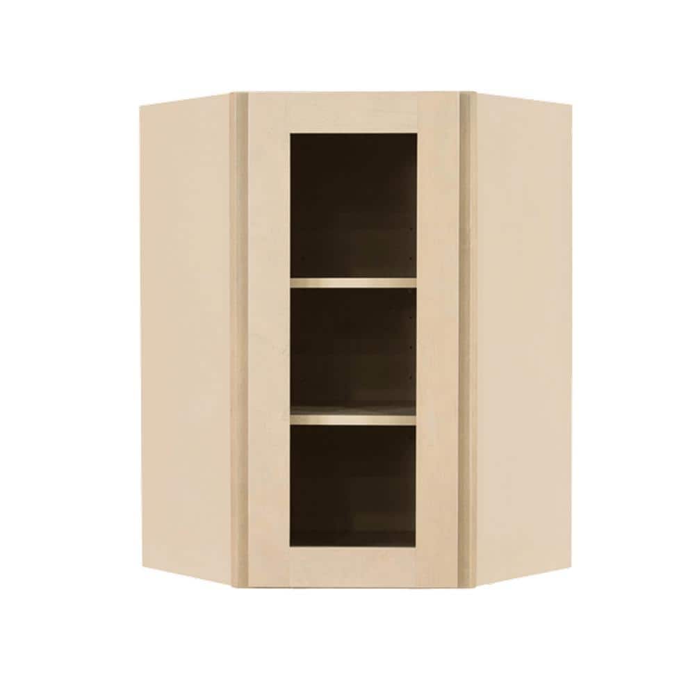 Lancaster Shaker Assembled 24x36x12 in. Wall Diagonal Mullion Door Corner Cabinet with 1 Door 2 Shelves in Stone Wash price history on PriceWatchPro
