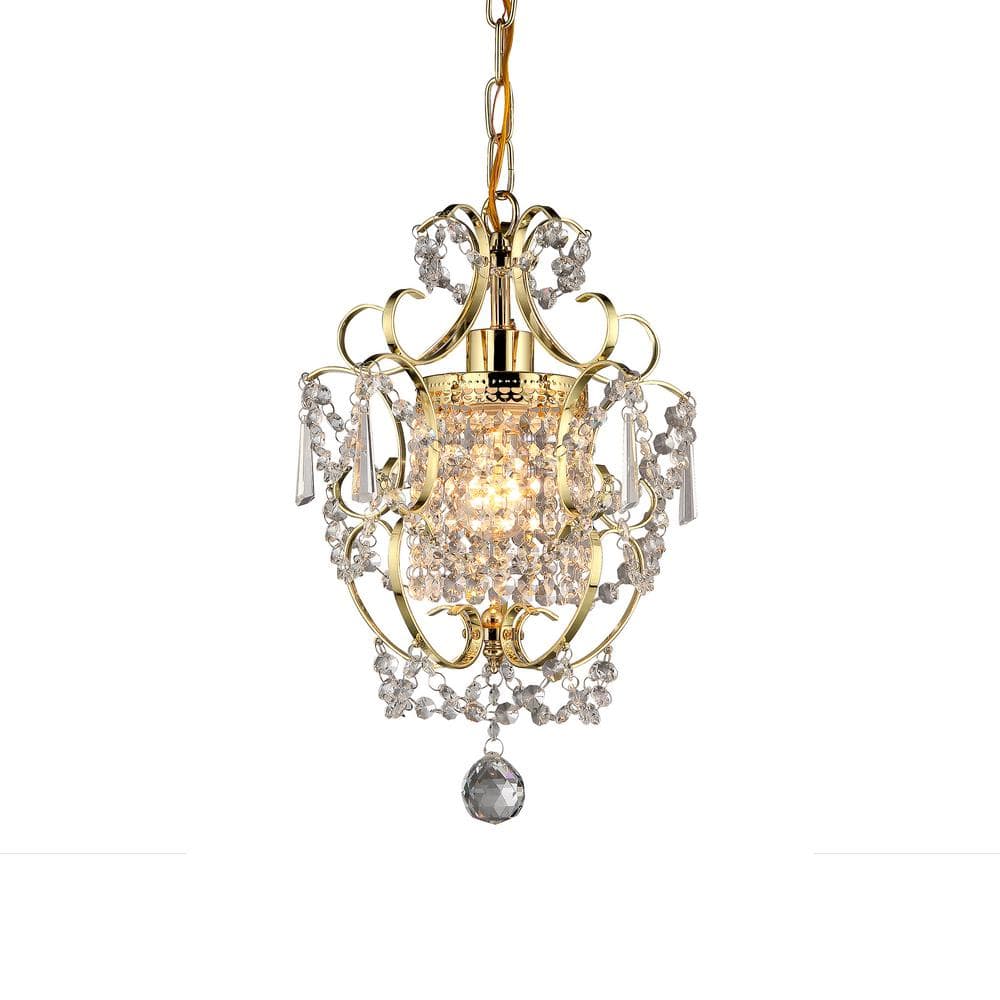 Emily Gold Crystal Chandelier with Polished Finish