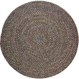 Kennebunkport Brown Multi 4 ft. x 4 ft. Round Indoor/Outdoor Braided Area Rug