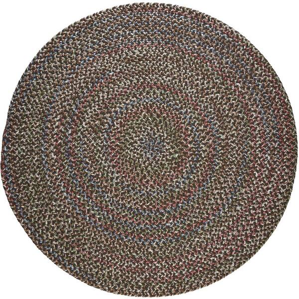Rhody Rug Kennebunkport Brown Multi 4 ft. x 4 ft. Round Indoor/Outdoor Braided Area Rug