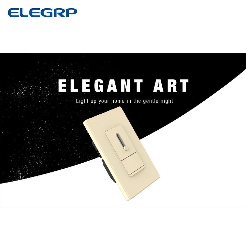 Light Almond Matte Double Pole Slide Dimmer with Wall Plate