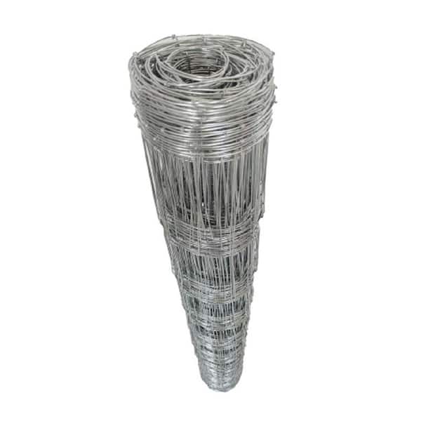 48" Galvanized Steel Wire Mesh Farm Garden Fence with Heavy Zinc Coating for Garden, Yard and Field Protection, Silver