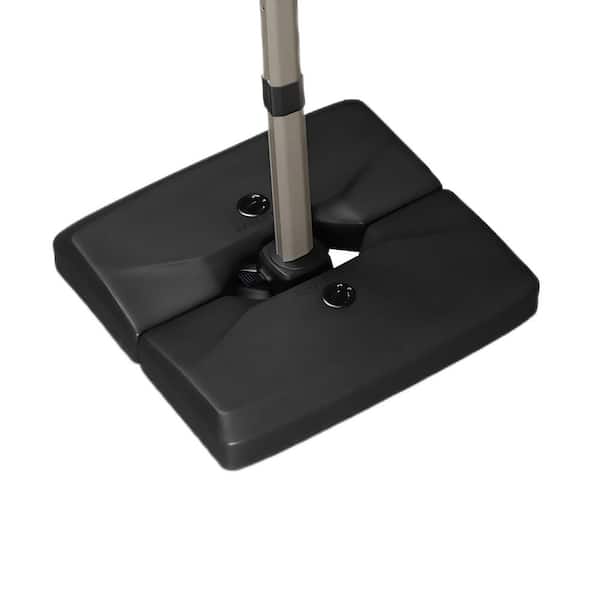 Square 3D Surface Fashionable Sand/Water Filled Patio Umbrella Base in Black