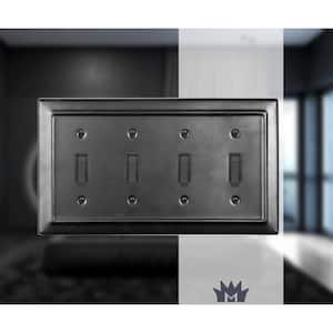 Architectural 4-Gang Toggle Wall Plate (Matte Black)