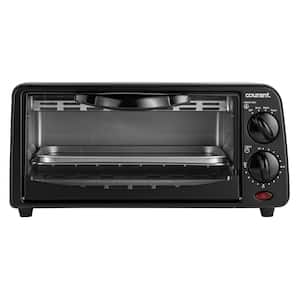 2-Slice Compact Toaster Oven with Bake Tray and Toast Rack in Black