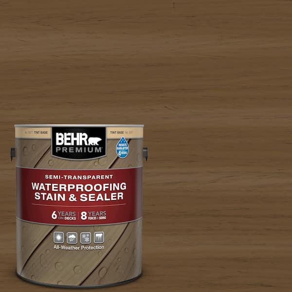 BEHR PREMIUM 1 gal. #ST-109 Wrangler Brown Semi-Transparent Waterproofing  Exterior Wood Stain and Sealer 507701 - The Home Depot
