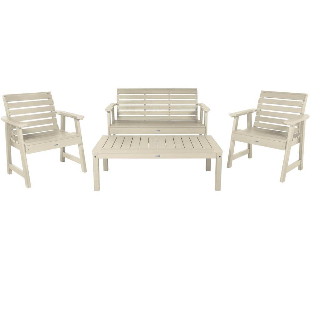 Weatherly Whitewash 4-Person Garden Conversation Set