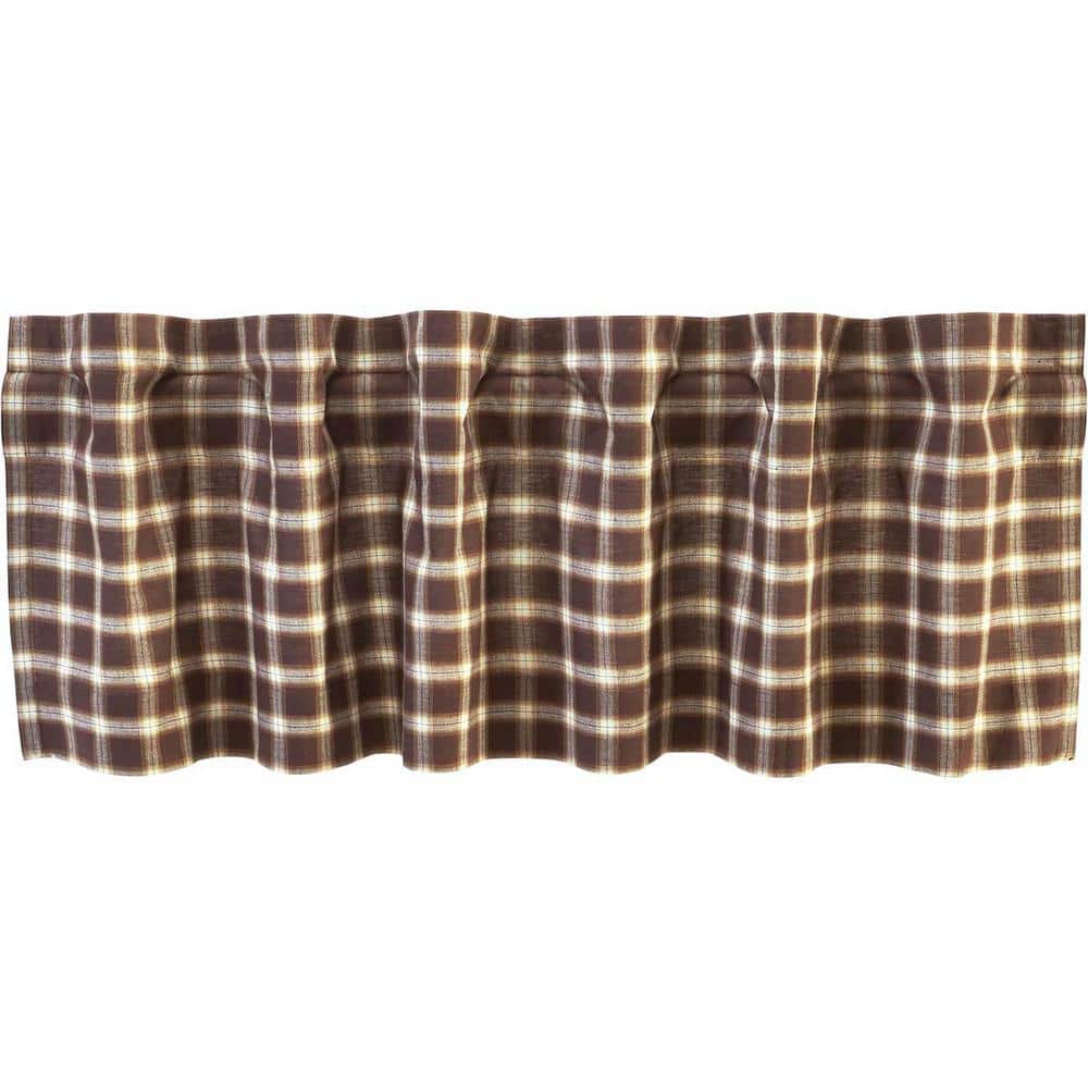 Rory 16x60 Brown Plaid Cotton Valance