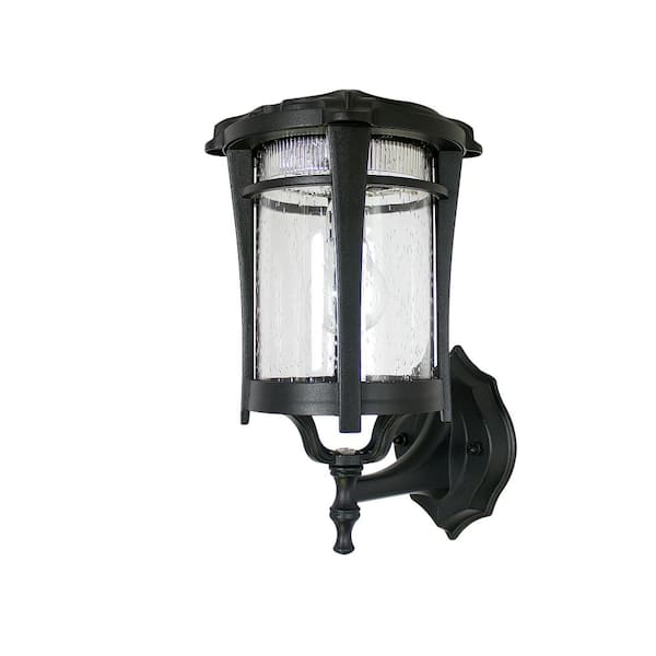 GAMA SONIC Aurora Bulb Single Black Modern Outdoor Solar Integrated Warm  White LED Lamp Post Lantern with EZ-Anchor and Pole 124B50071 - The Home  Depot