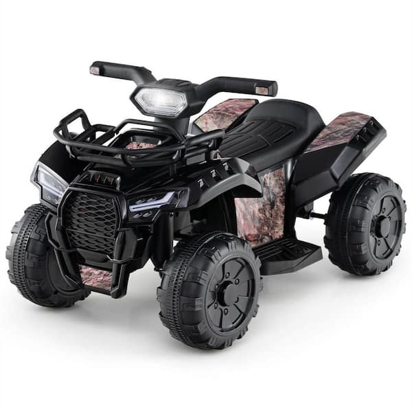 7.3 in. 12-Volt Kids ATV Quad Electric Ride On Car Toy Toddler with LED Light and MP3 Black