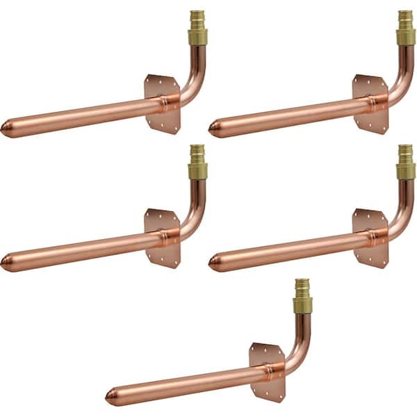The Plumber's Choice 1/2 in. x 3-1/2 in. x 8 in. Pex A Expansion Pex Copper Stub Out Elbow with Flange (Pack of 5)