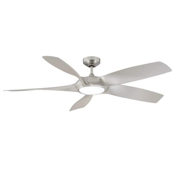 Designers Choice Collection Blade Runner 54 in. LED Satin Nickel Ceiling Fan with DC motor