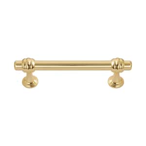 3.75 in. (96 mm.) Center-to-Center Polished Gold Zinc Drawer Pull