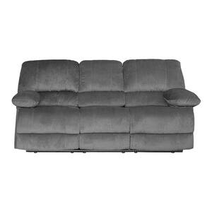 Massage Recline 80.7 in. Width Slope Arm Thickened Armrest Microfiber Rectangle L-Shaped Backrest Sofa in Gray