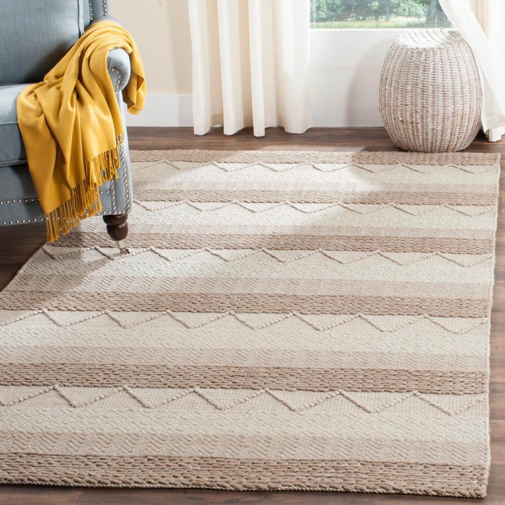 Natura 10 ft. x 14 ft. Beige Striped Chevron Geometric Area Rug price history on PriceWatchPro
