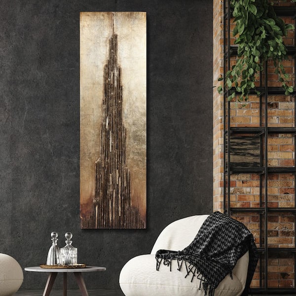 72 in. x 22 in. "Stratified" Mixed Media Hand Painted Dimensional Wall Art