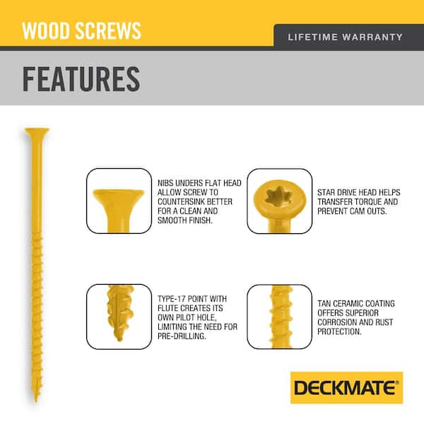 #10 x 4 in. Tan Star Flat Head Square Drive Deck Screw (1 lb. / 44-Piece)