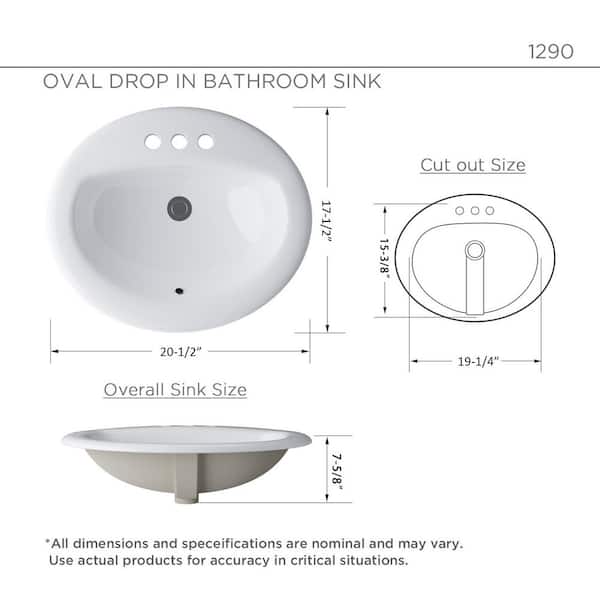 Dekorman Santa Monica 20 in. Bathroom Sink in White Ceramic