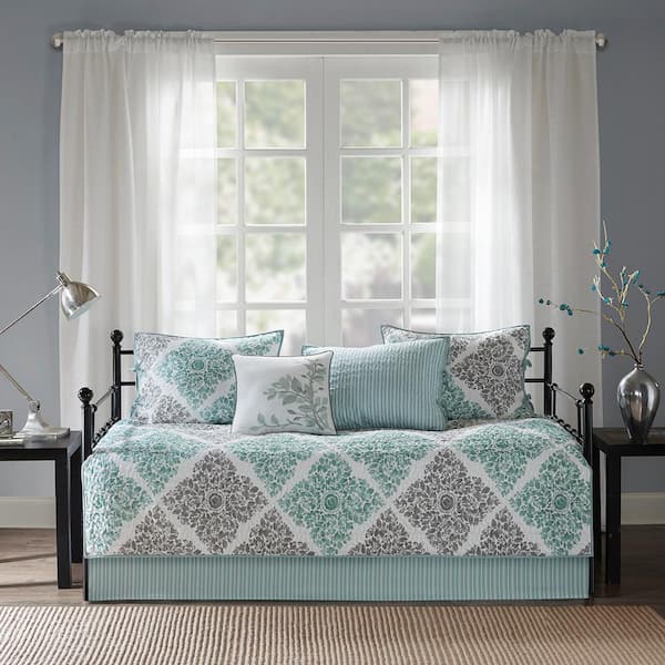 Madison Park Montecito Aqua Polyester Daybed Reversible Daybed Cover Set