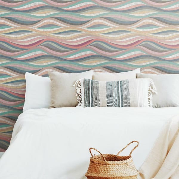 28.29 sq. ft. Mosaic Waves Peel and Stick Wallpaper