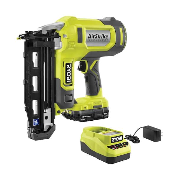 ONE+ 18V 16-Gauge Cordless AirStrike Finish Nailer with 1.5 Ah Battery and  Charger