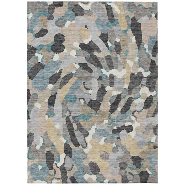 Chantille Machine Washable Indoor/Outdoor Abstract ACN3117 Gray 5 ft. x 7 ft. 6 in. Area Rug