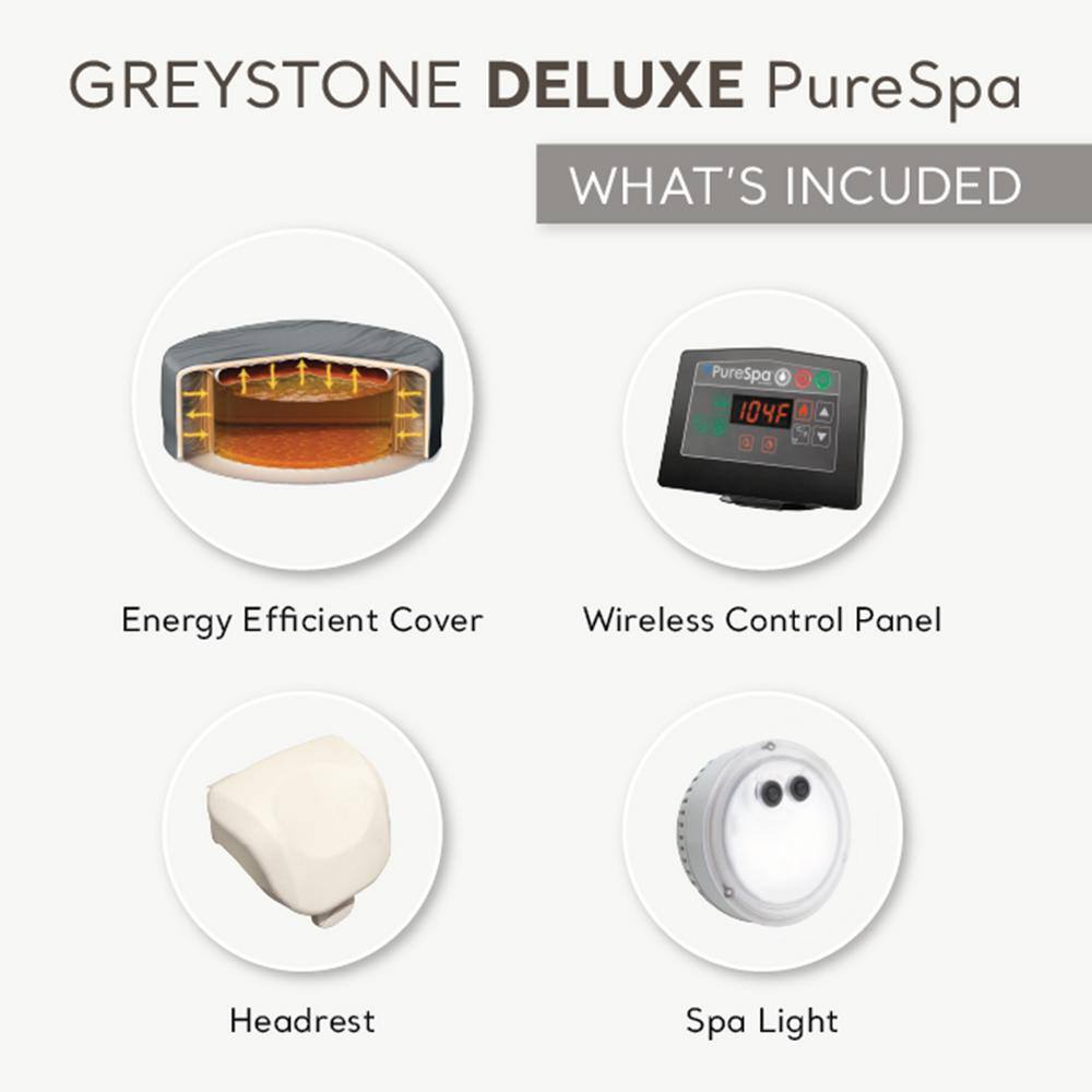 Intex 6-Person Gray Inflatable Square Hot Tub Spa