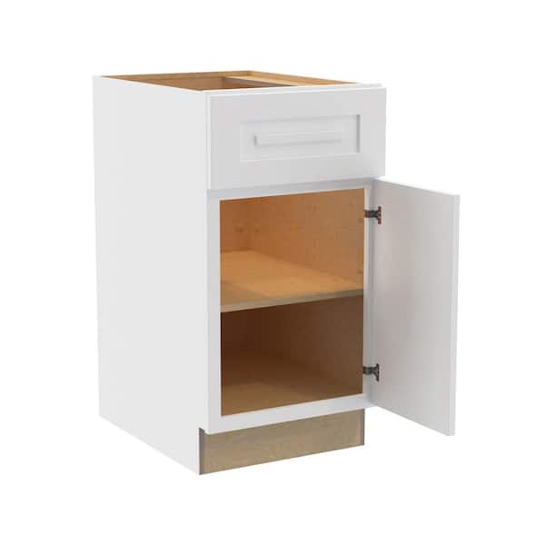 Home Decorators Collection Grayson 18 in. W x 24 in. D x 34.5 in. H Assembled Plywood Base Kitchen Cabinet in Pacific White with Soft Close RH