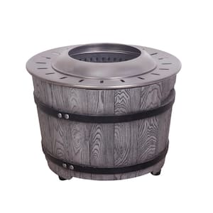 20.5 in. Smokeless Firepit With Wood Pellet/Twig/Wood As The Fuel Wood Look in Antique Black