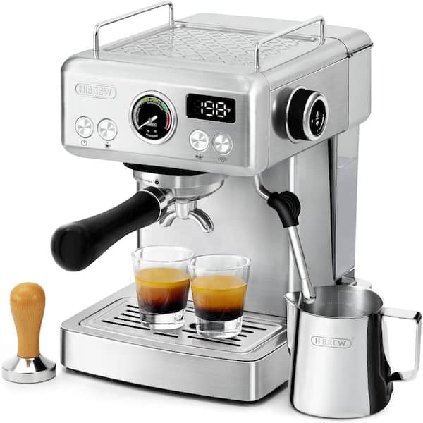 H10A-SL 20 Cup Silver Espresso Machine with 20Bar Semi-Automatic Brewing System