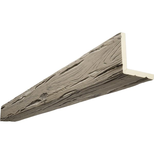 Ekena Millwork Endurathane 8 in. H x 12 in. W x 10 ft. L Riverwood Almond Faux Wood Beam