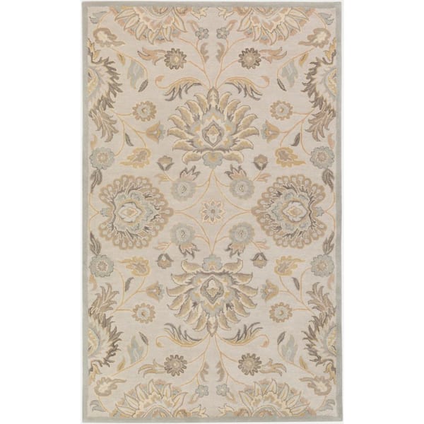 Livabliss Cambrai Beige Traditional 5 ft. x 8 ft. Indoor Area Rug