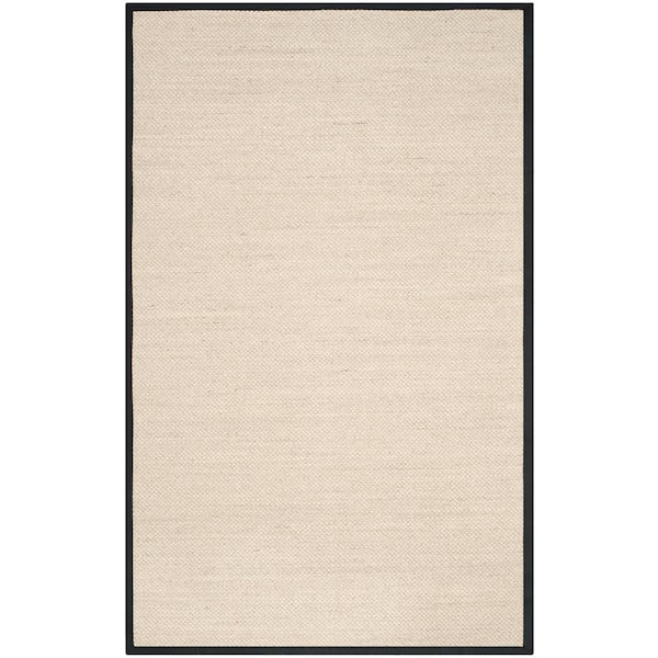 SAFAVIEH Natural Fiber Marble/Black 5 ft. x 8 ft. Border Area Rug