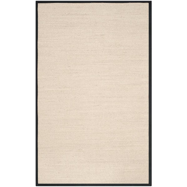 SAFAVIEH Natural Fiber Marble/Black 5 ft. x 8 ft. Border Area Rug