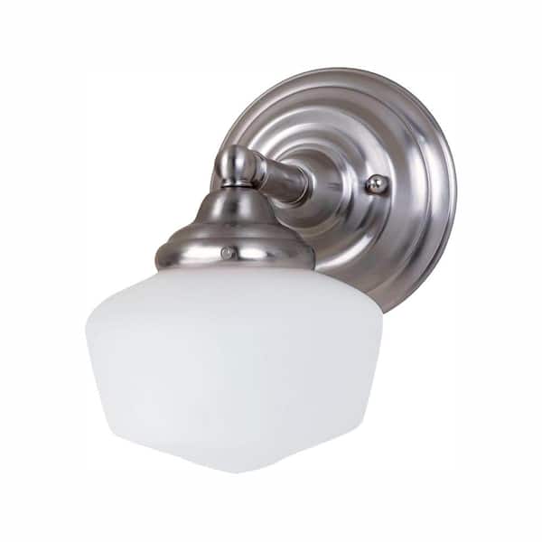 Generation Lighting Academy 1-Light Brushed Nickel Sconce with LED Bulb